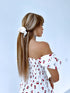 SMALL satin hair tie FQ30 - LIGHT BEIGE